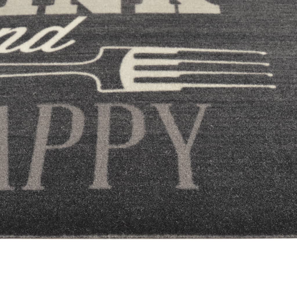 Washable Kitchen Runner Black 60x300 cm Velvet