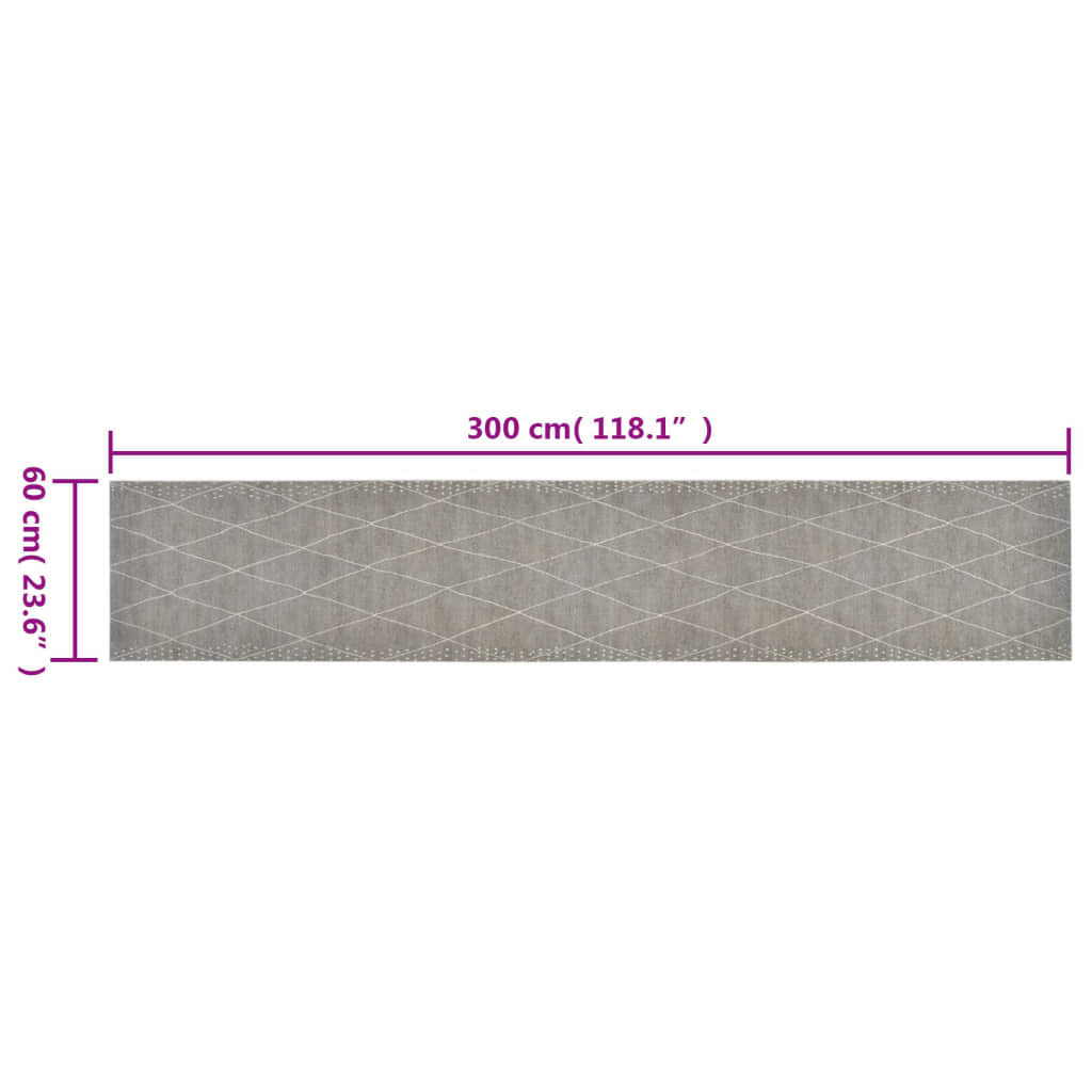Washable Kitchen Runner Diamond 60x300 cm Velvet