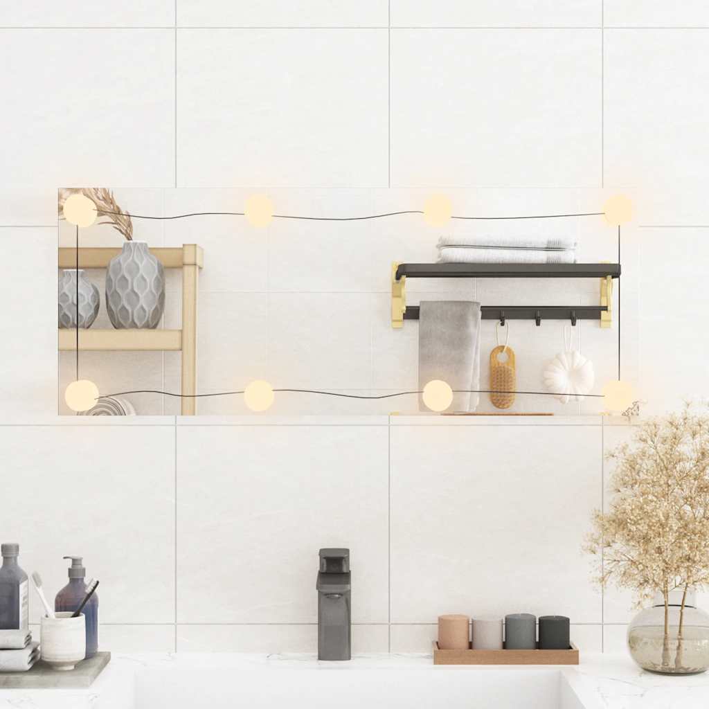 Miroir mural avec lumières LED 30x80 cm Verre Rectangulaire