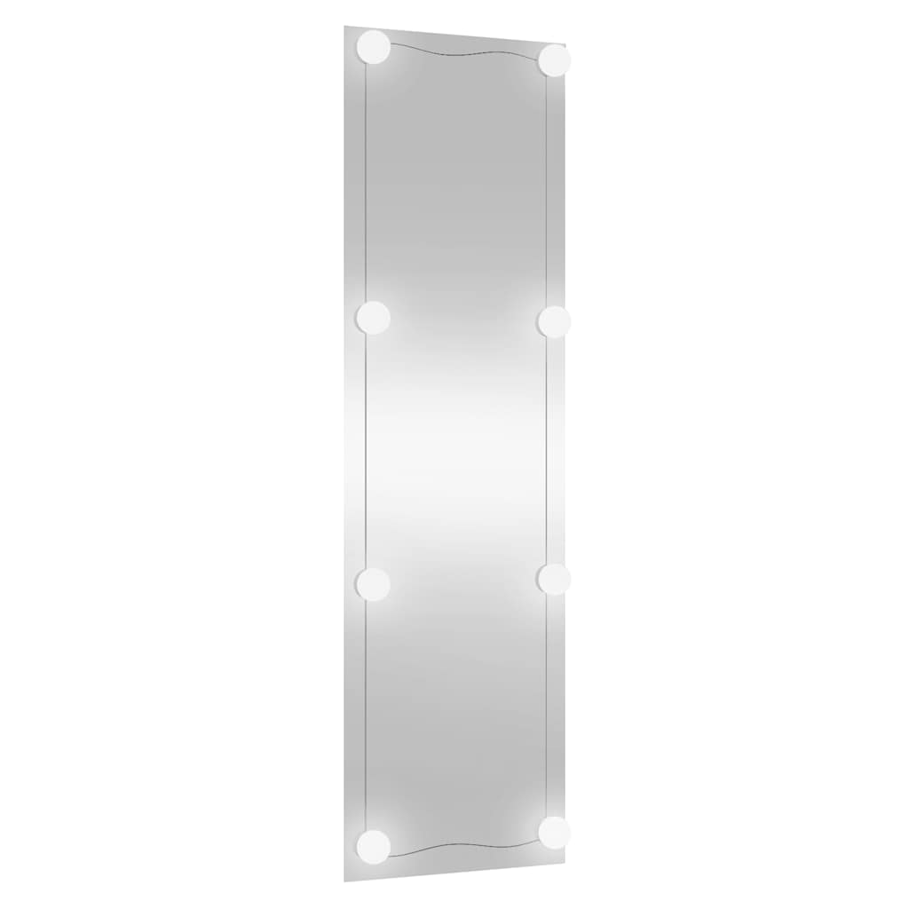 Wandspiegel mit LED-Leuchten 30x100 cm Glas Rechteckig