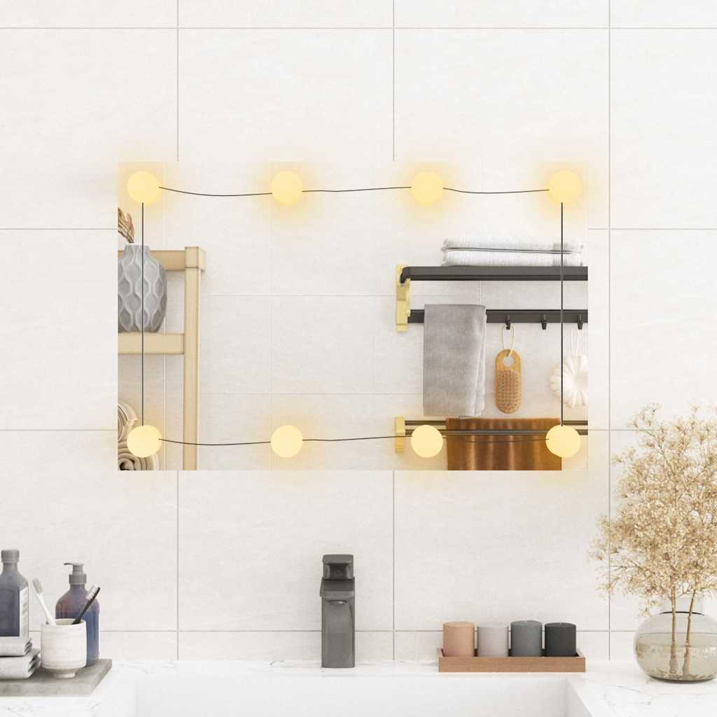 Wall Mirror with LED Lights 40x60 cm Glass Rectangular