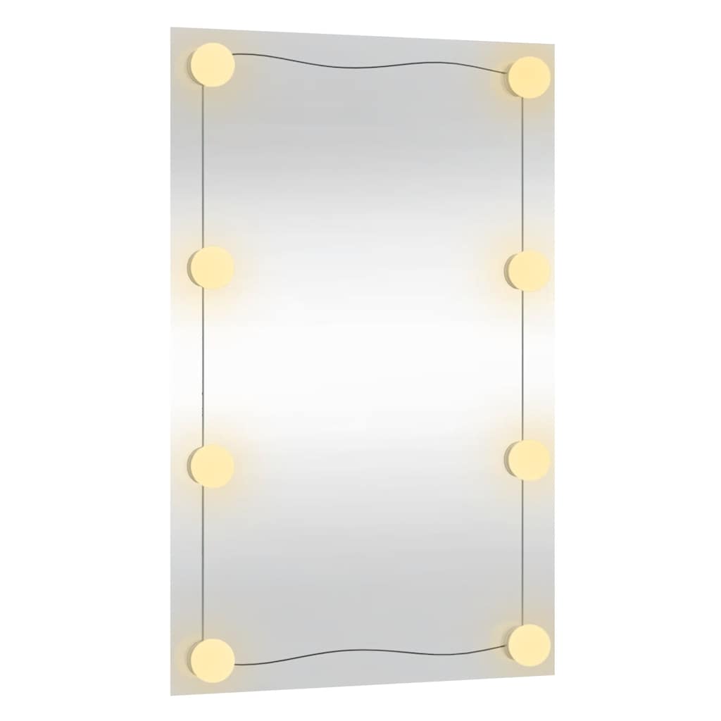 Wall Mirror with LED Lights 40x60 cm Glass Rectangular