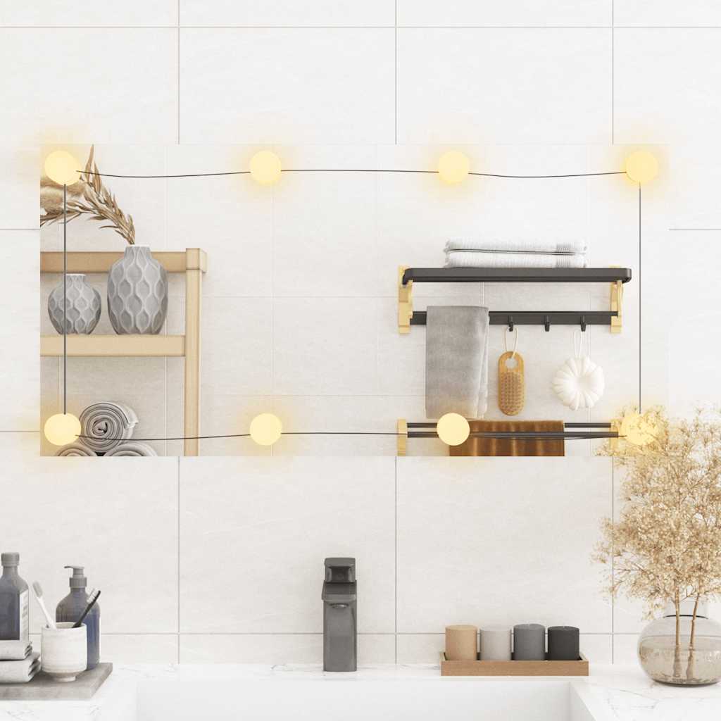 Wall Mirror with LED Lights 40x80 cm Glass Rectangular