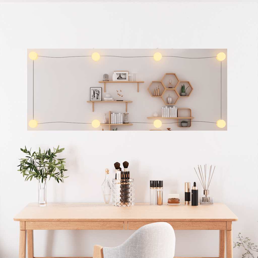 Miroir mural avec éclairage LED 40x100 cm Verre Rectangulaire