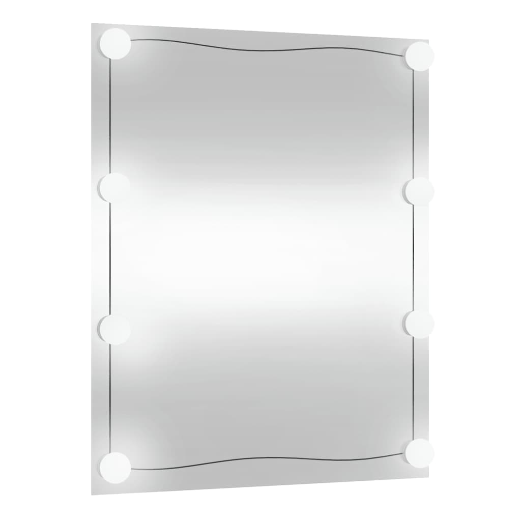 Wall Mirror with LED Lights 50x60 cm Glass Rectangular