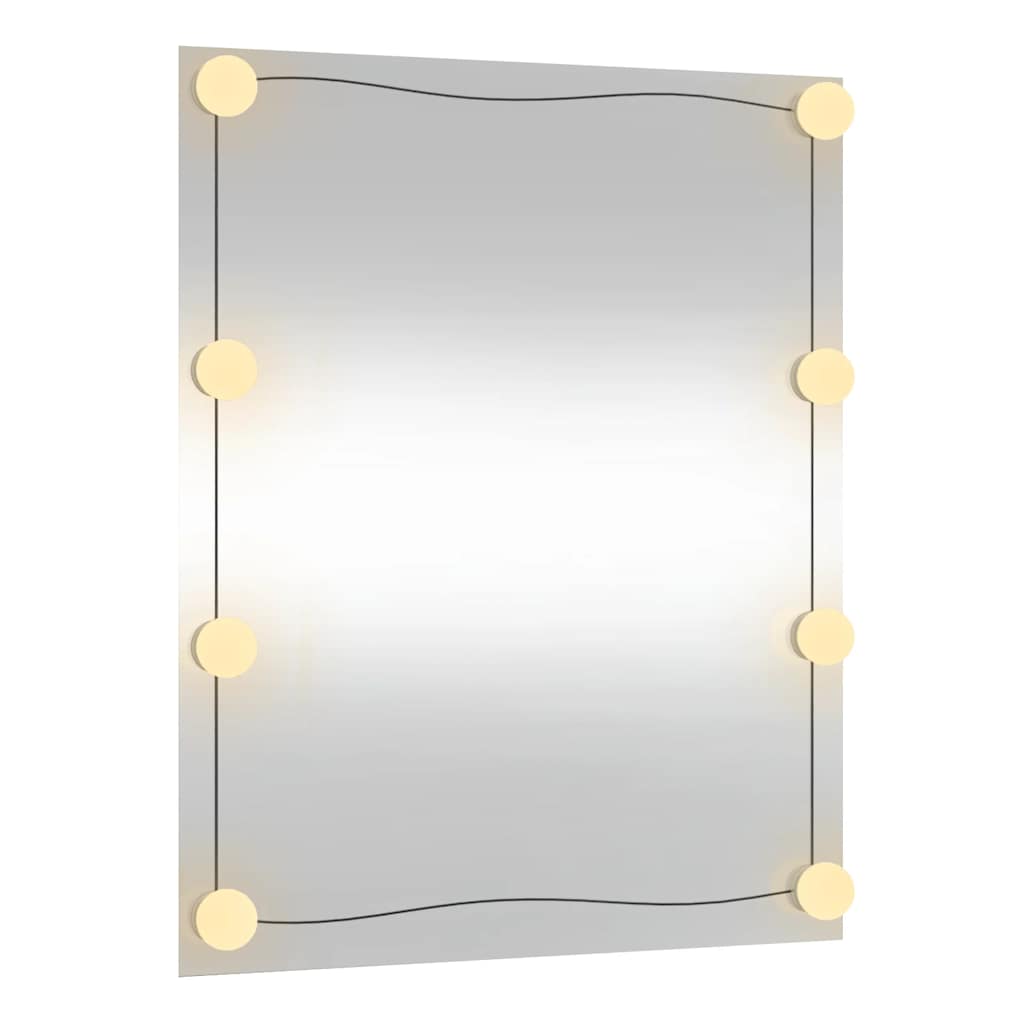 Wall Mirror with LED Lights 50x60 cm Glass Rectangular