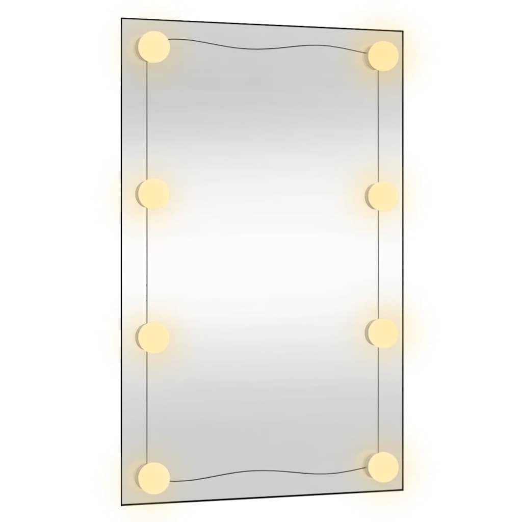 Miroir mural avec éclairage LED 50x80 cm Verre Rectangulaire