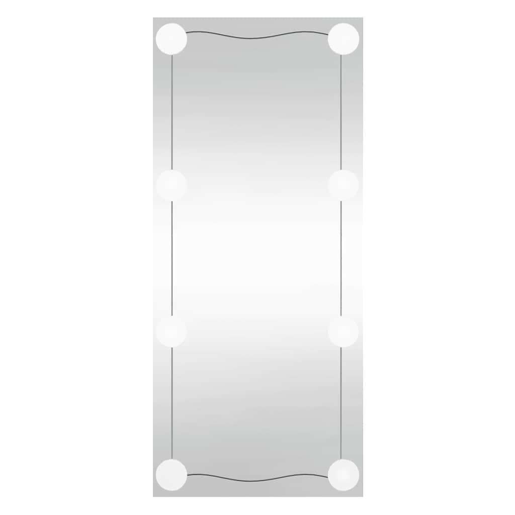 Wandspiegel mit LED-Leuchten 50x100 cm Glas Rechteckig