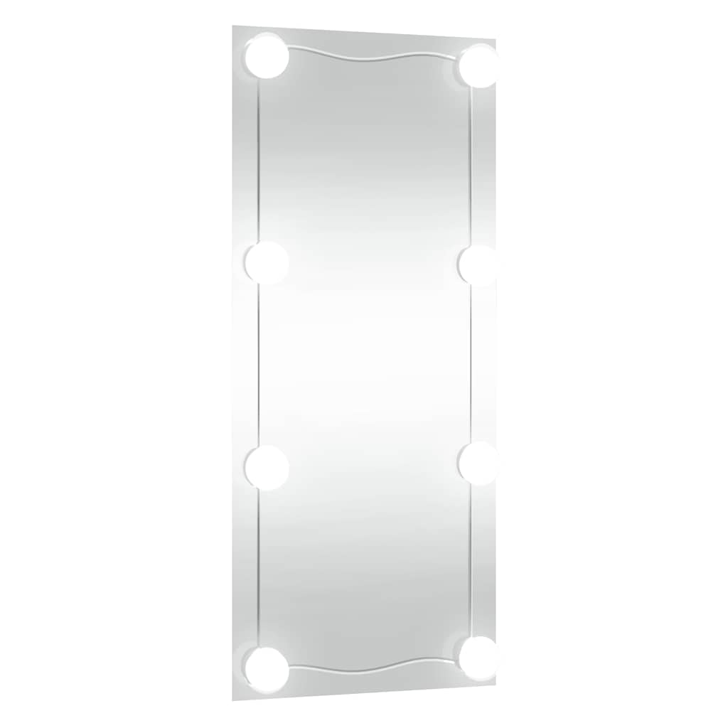 Wandspiegel mit LED-Leuchten 50x100 cm Glas Rechteckig
