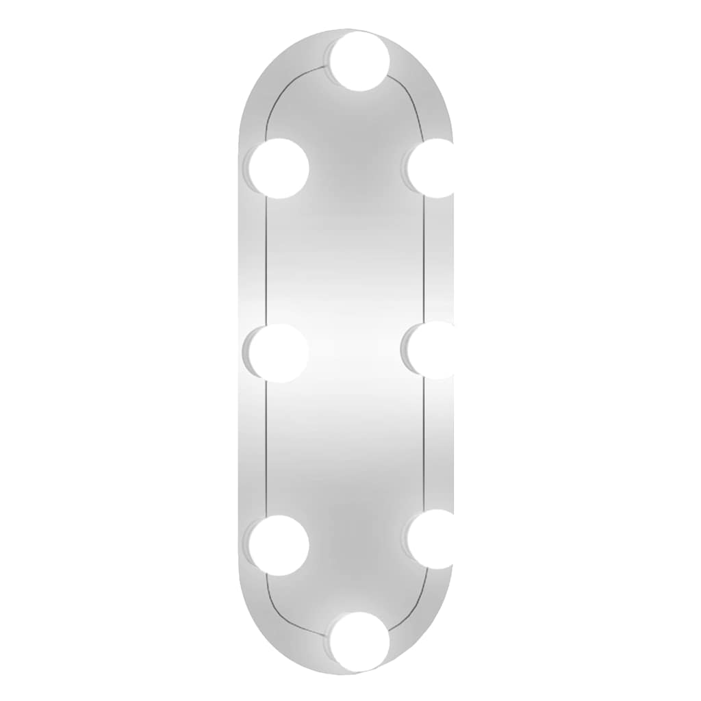 Miroir mural avec lumières LED 15x40 cm Verre Oval