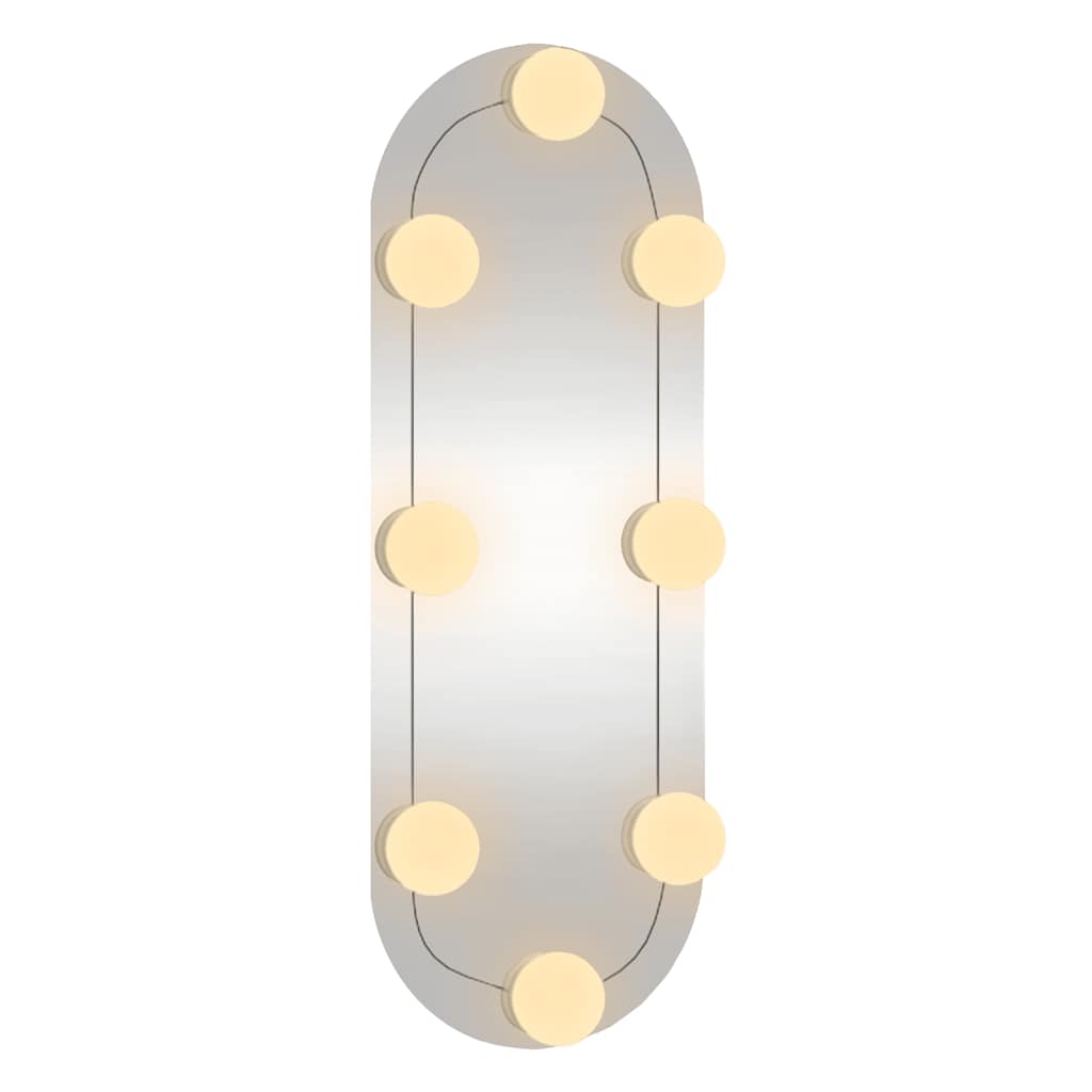 Miroir mural avec lumières LED 15x40 cm Verre Oval