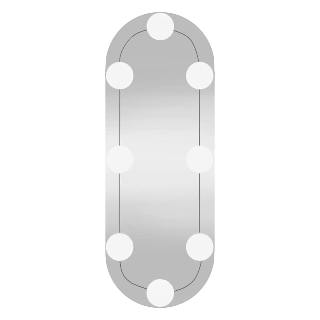Miroir mural avec lumières LED 15x40 cm Verre Oval
