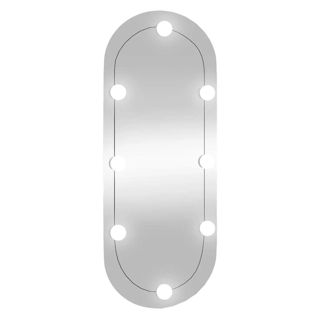 Miroir mural avec éclairage LED 30x70 cm Verre Ovale