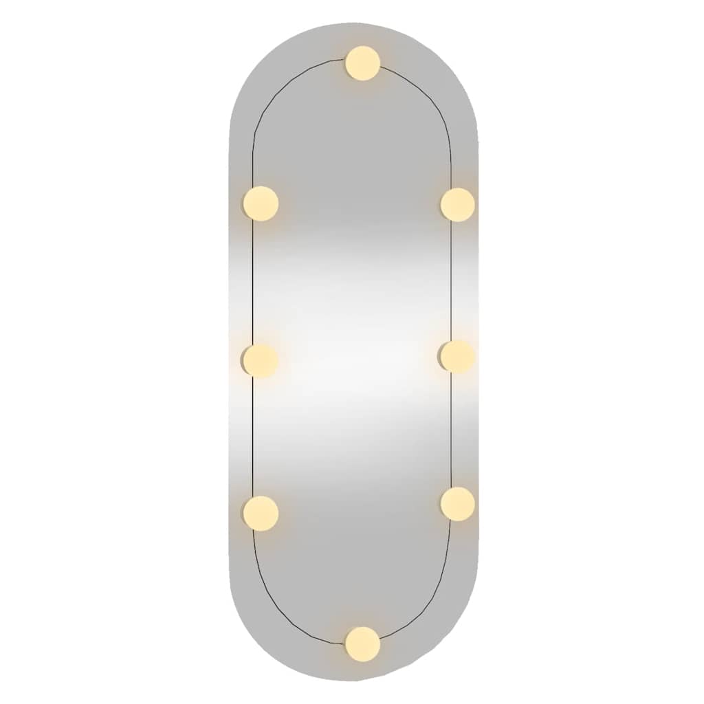 Miroir mural avec éclairage LED 30x70 cm Verre Ovale