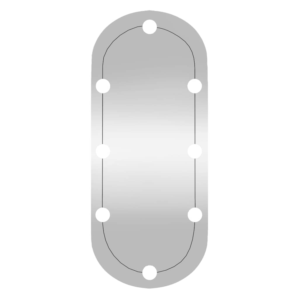 Miroir mural avec éclairage LED 30x70 cm Verre Ovale