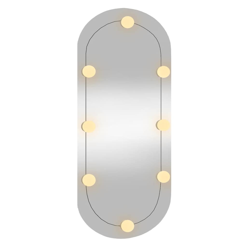 Miroir mural avec lumières LED 35x80 cm Verre Ovale