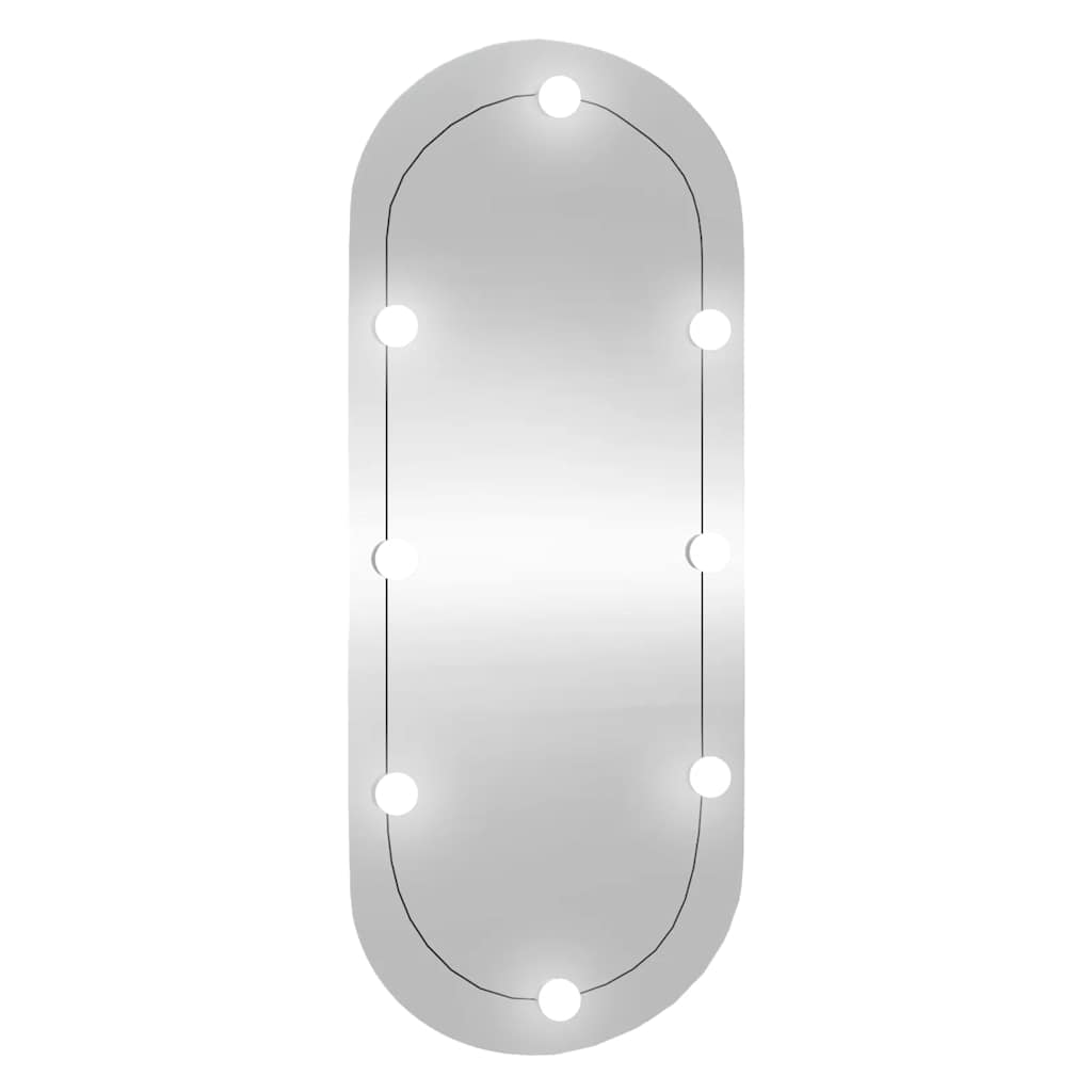 Miroir mural avec éclairage LED 40x90 cm Verre Ovale