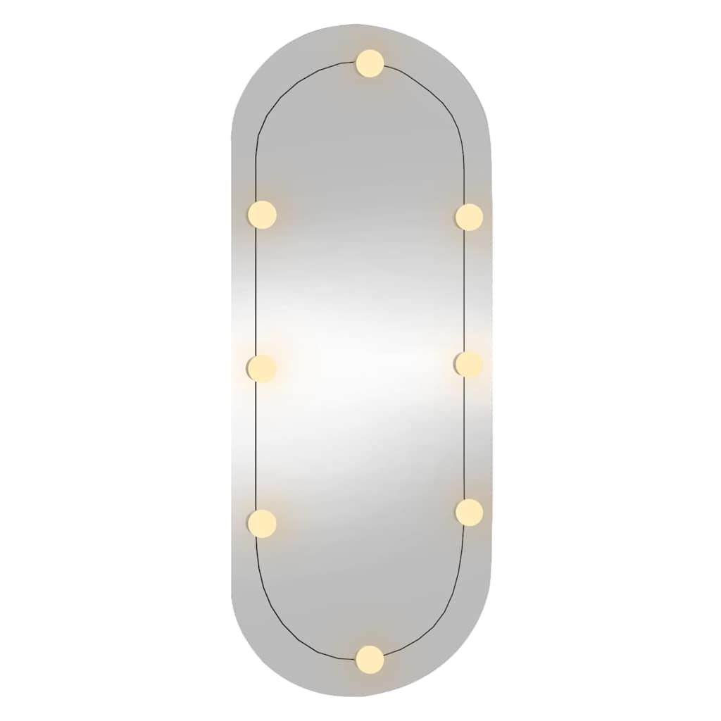 Miroir mural avec éclairage LED 40x90 cm Verre Ovale