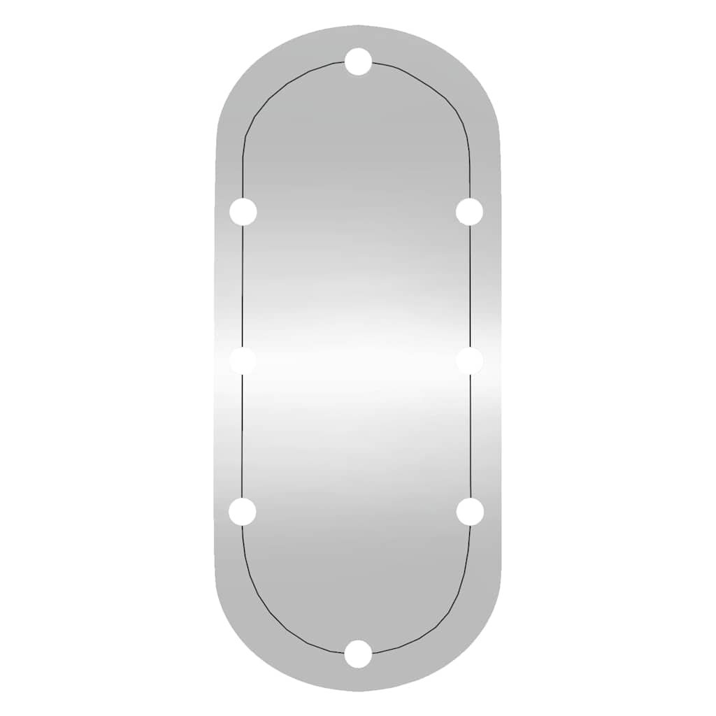 Miroir mural ovale en verre avec éclairage LED 45x100 cm