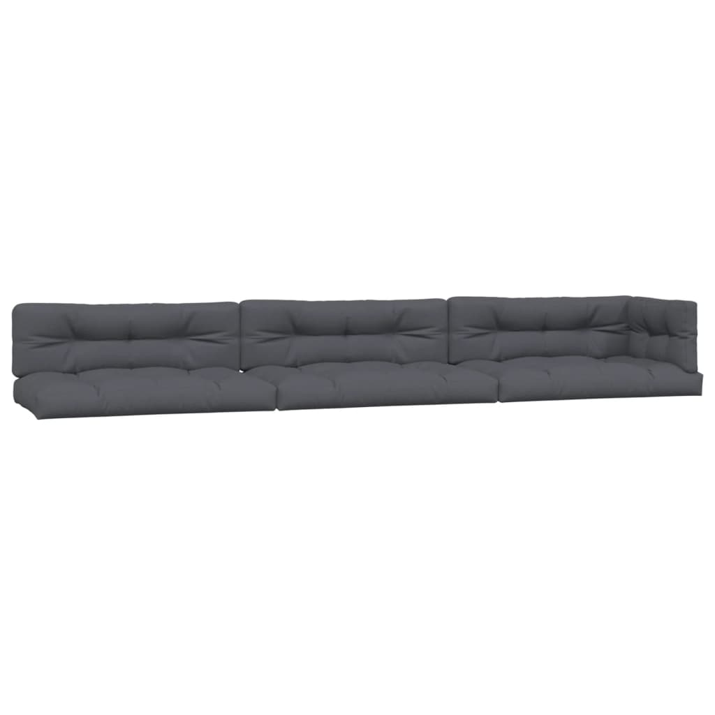 Coussins de palette 7 pièces anthracite tissu