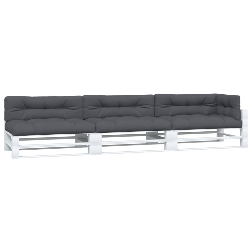 Coussins de palette 7 pièces anthracite tissu