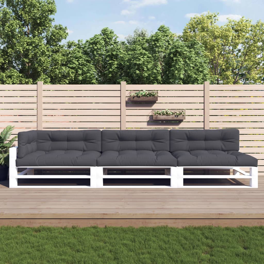 Coussins de palette 7 pièces anthracite tissu