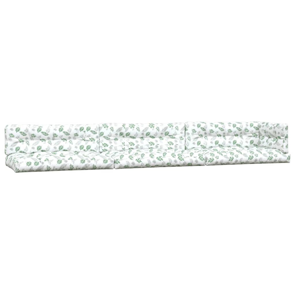 Coussin de palette 7 pièces motif feuille tissu