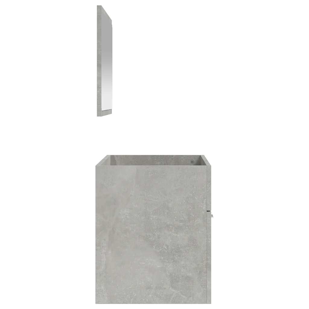 Badschrank mit Spiegel Betongrau Holzwerkstoff