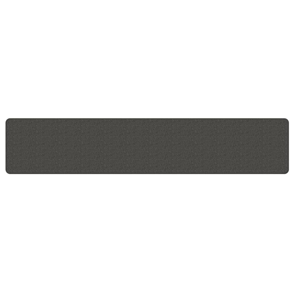 Tapis de couloir aspect sisal anthracite 50x250 cm
