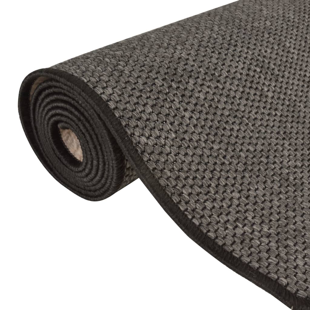 Sisal Look Runner Anthracite 80x400 cm