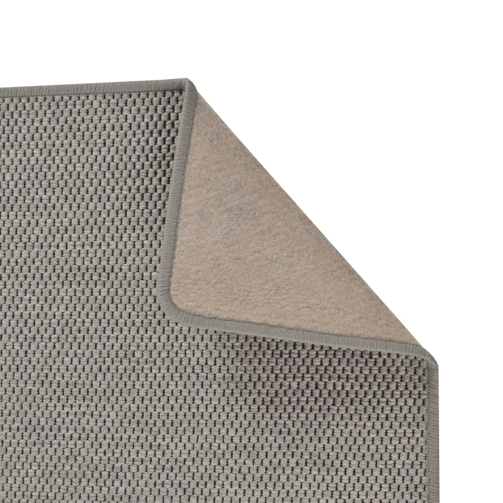 Tapis de couloir aspect sisal argenté 80x150 cm