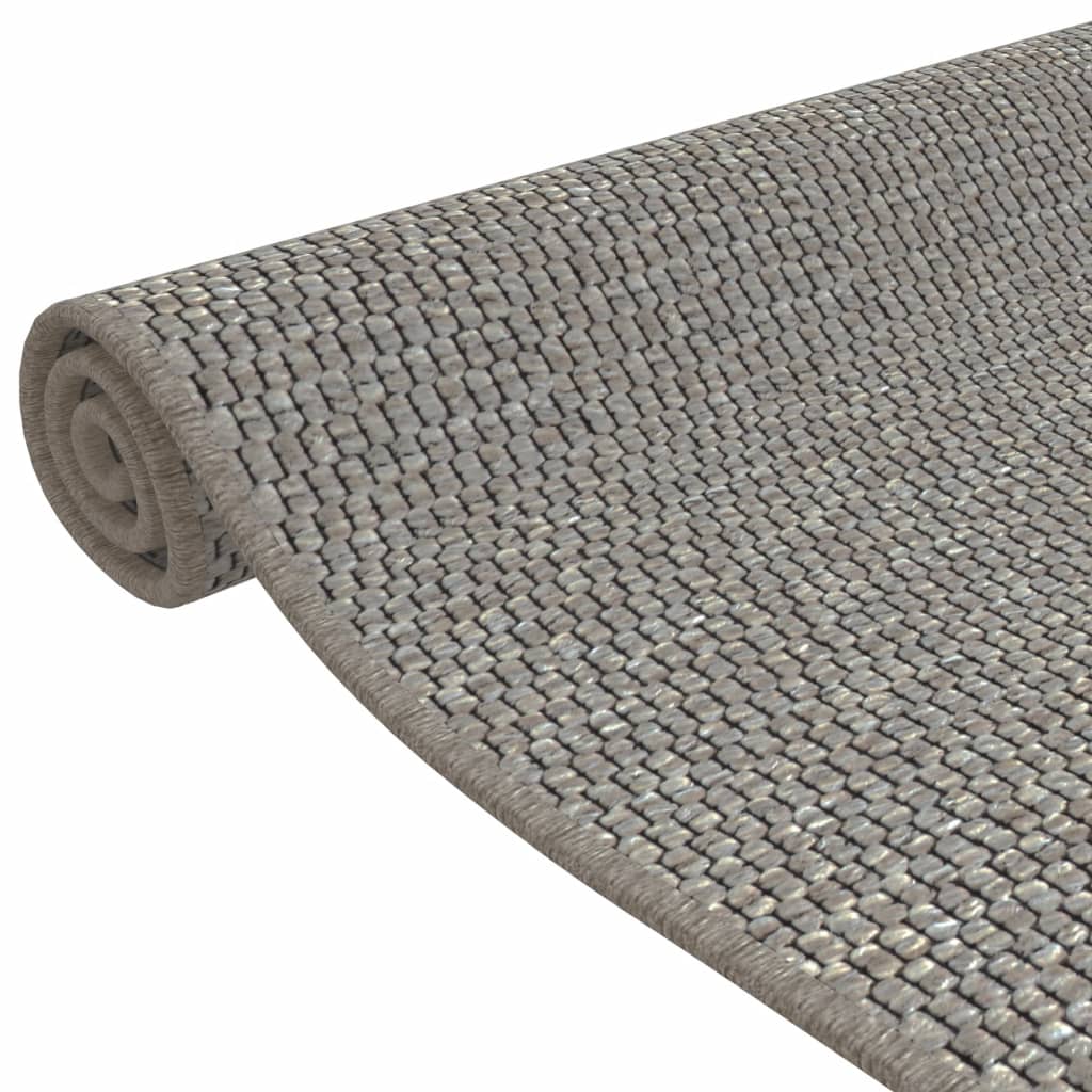 Tapis de couloir aspect sisal argenté 80x150 cm