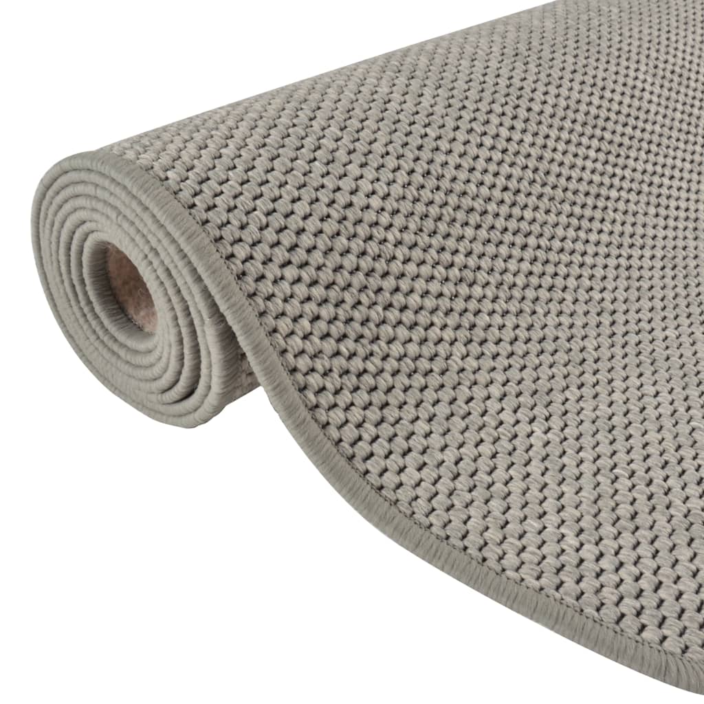 Tapis de couloir aspect sisal argenté 80x300 cm