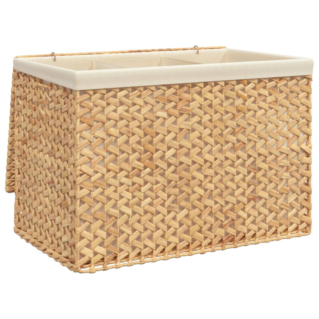 Laundry Basket with 3 Compartments 75x42.5x52 cm Water Hyacinth