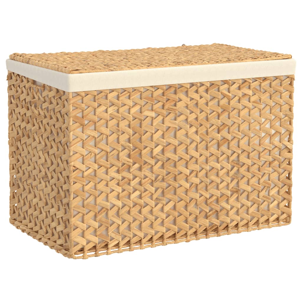 Laundry Basket with 3 Compartments 75x42.5x52 cm Water Hyacinth