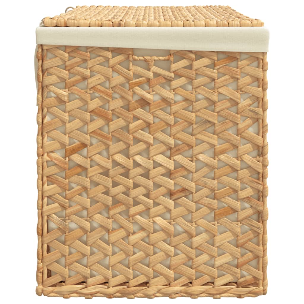 Laundry Basket with 3 Compartments 75x42.5x52 cm Water Hyacinth