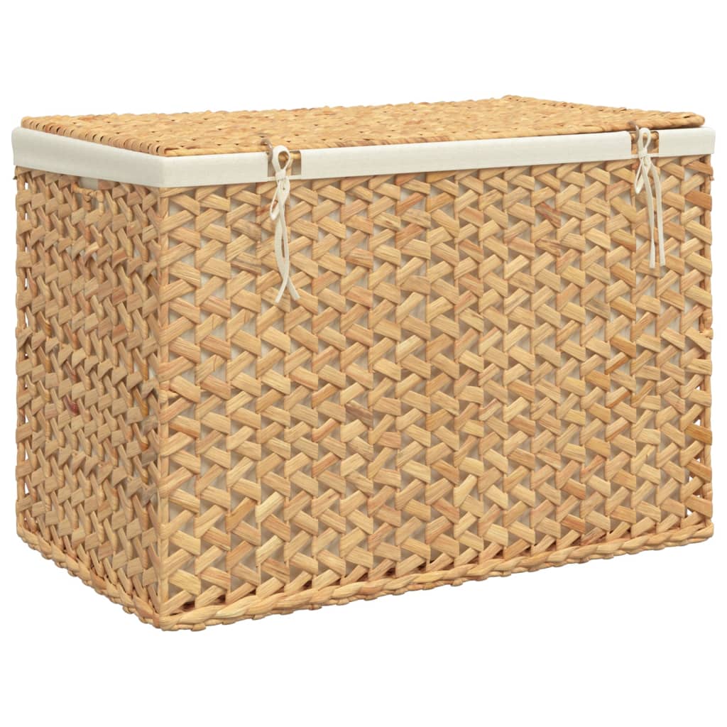 Laundry Basket with 3 Compartments 75x42.5x52 cm Water Hyacinth