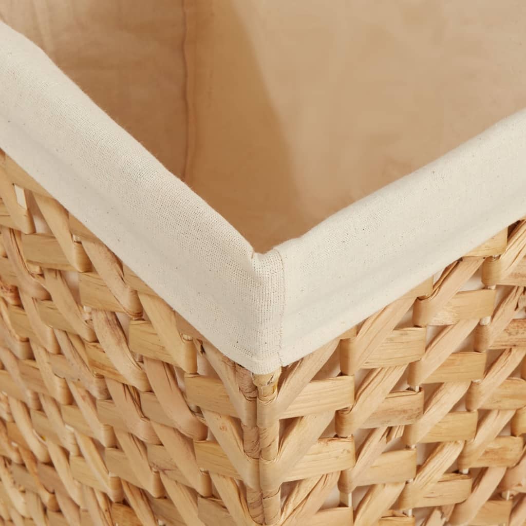Laundry Basket with 3 Compartments 75x42.5x52 cm Water Hyacinth