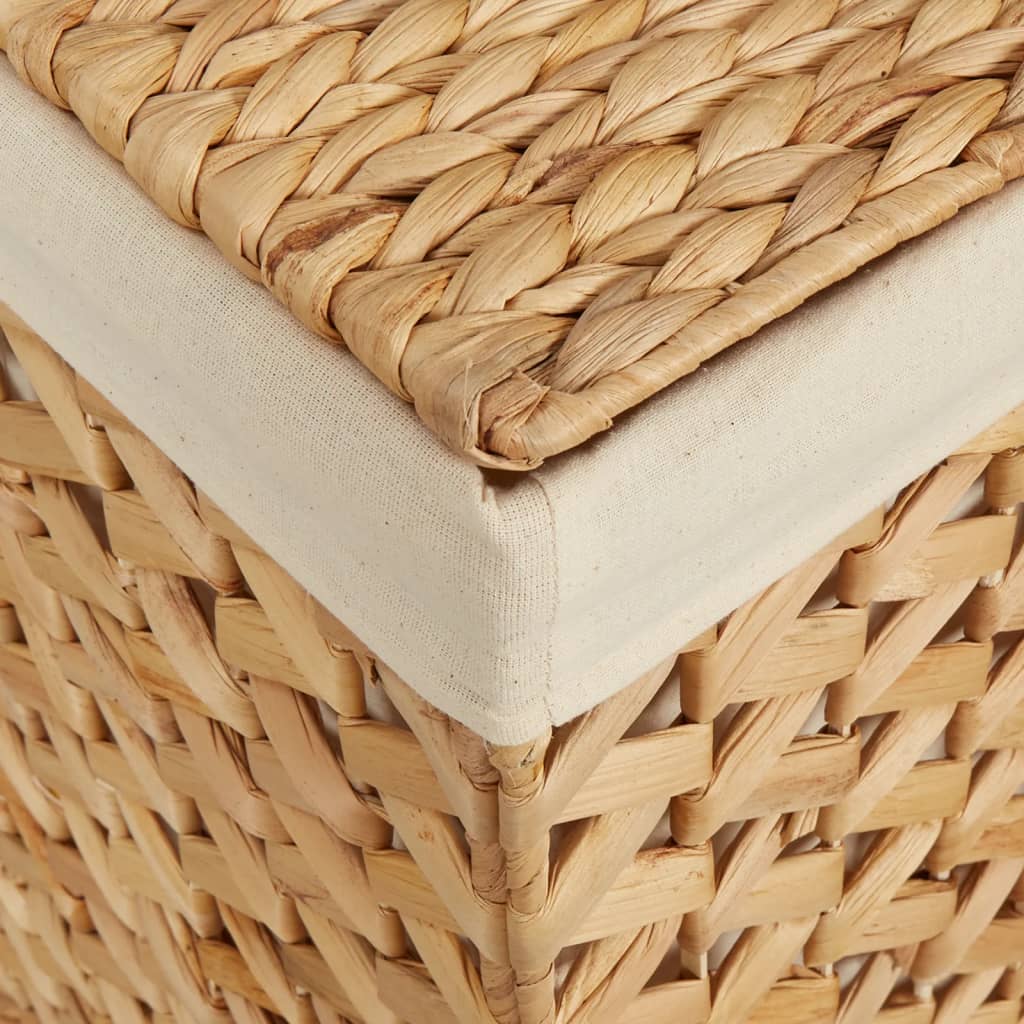 Laundry Basket with 3 Compartments 75x42.5x52 cm Water Hyacinth
