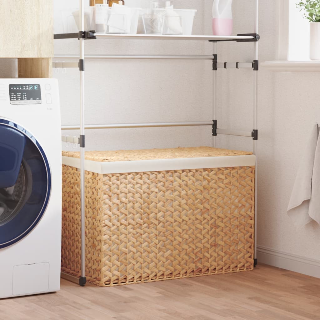 Laundry Basket with 3 Compartments 75x42.5x52 cm Water Hyacinth
