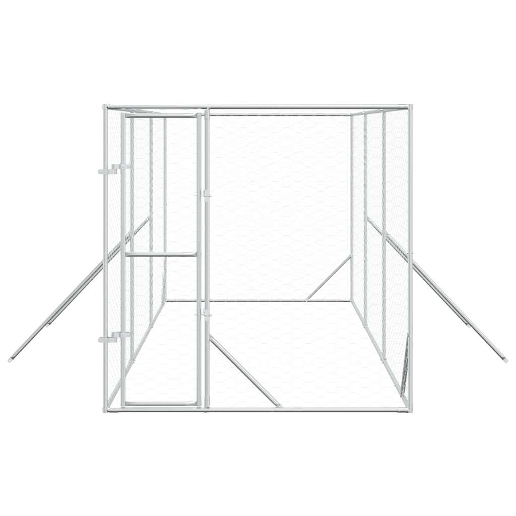 Outdoor-Hundezwinger Silbern 2x6x2 m Verzinkter Stahl