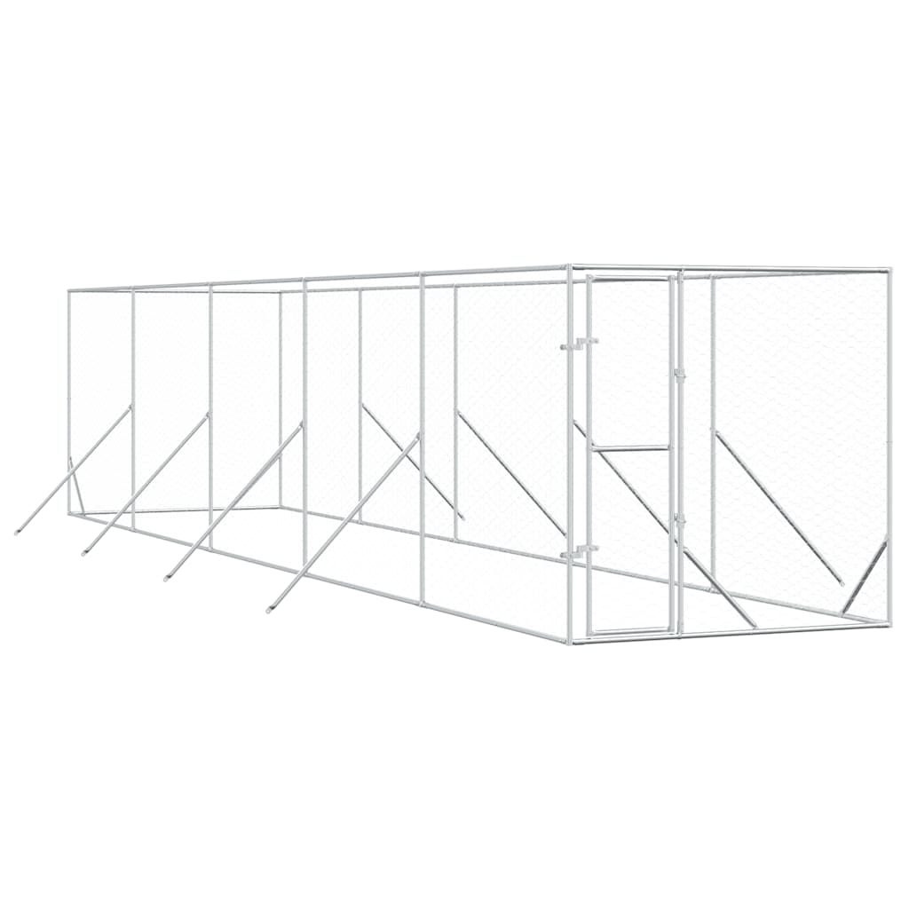Outdoor-Hundezwinger Silbern 2x10x2 m Verzinkter Stahl