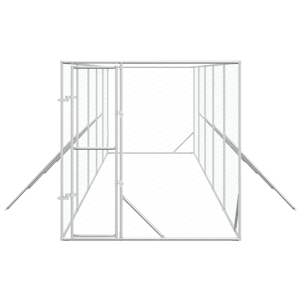 Outdoor-Hundezwinger Silbern 2x10x2 m Verzinkter Stahl
