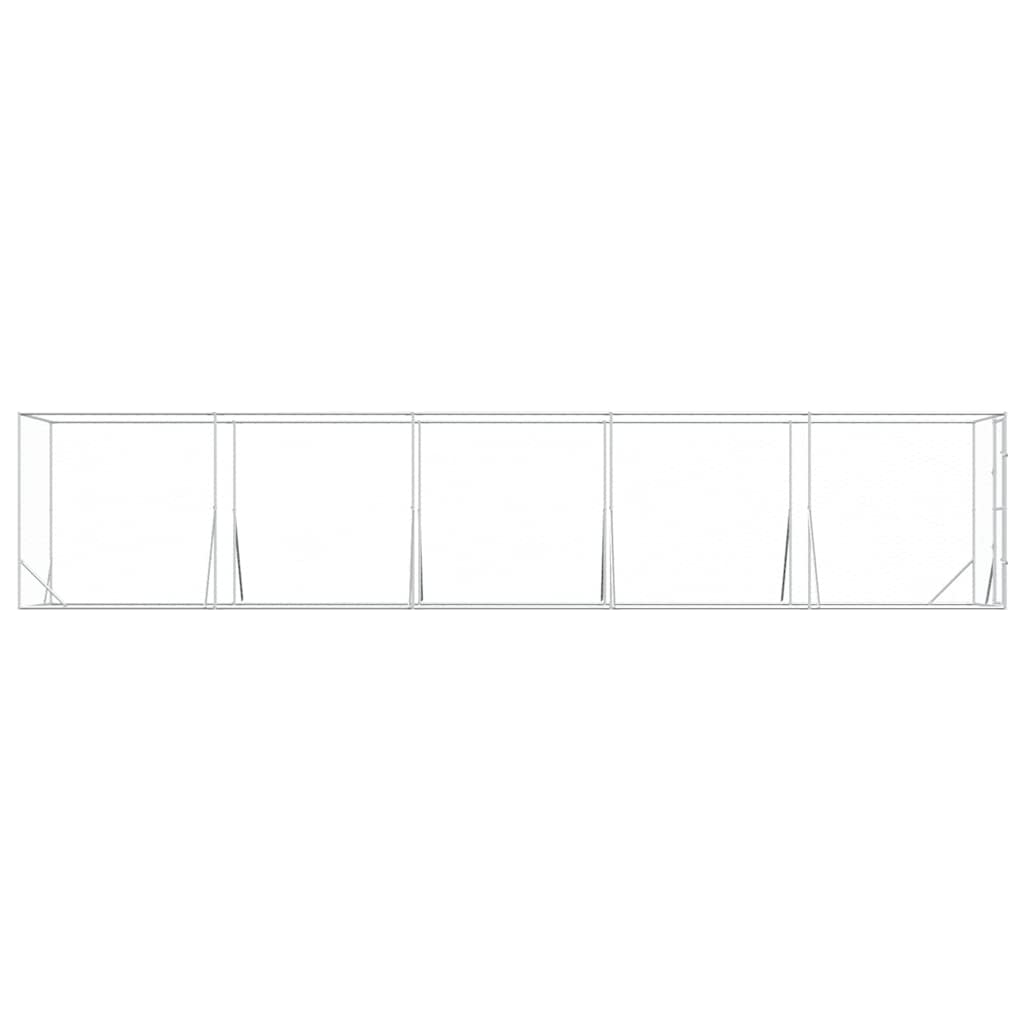 Outdoor-Hundezwinger Silbern 2x10x2 m Verzinkter Stahl