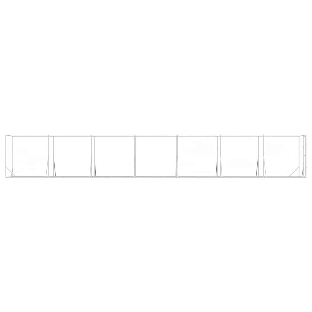 Outdoor-Hundezwinger Silbern 2x14x2 m Verzinkter Stahl