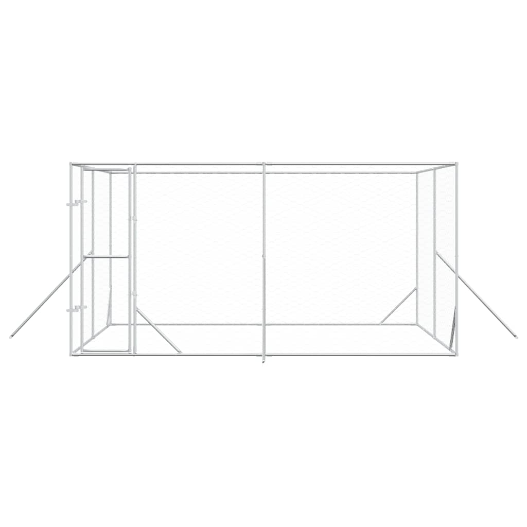 Outdoor-Hundezwinger Silbern 4x4x2 m Verzinkter Stahl