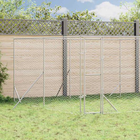Outdoor-Hundezwinger Silbern 4x4x2 m Verzinkter Stahl