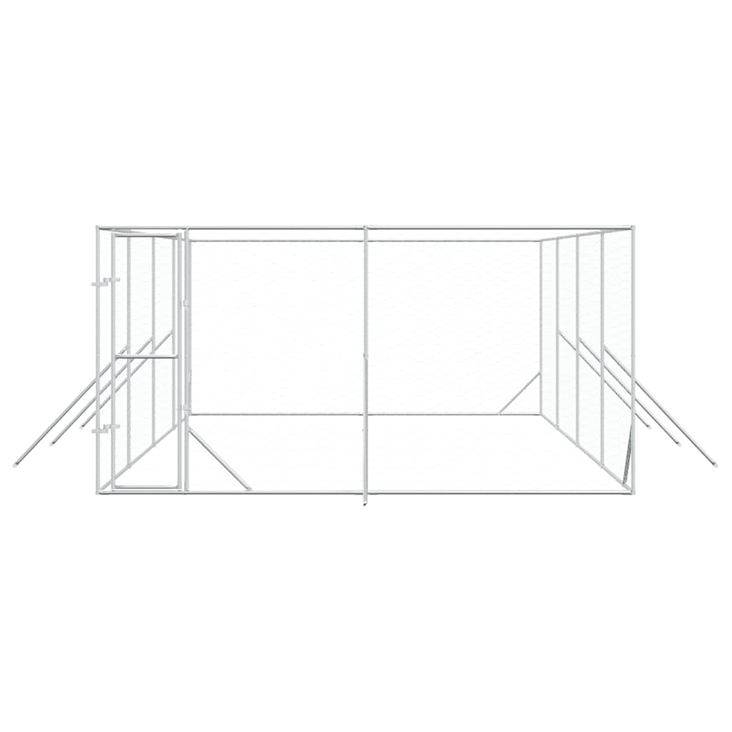 Outdoor-Hundezwinger Silbern 4x8x2 m Verzinkter Stahl