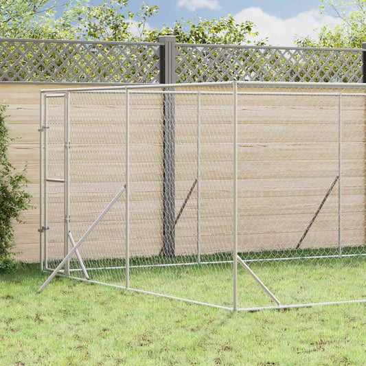 Outdoor-Hundezwinger Silbern 4x8x2 m Verzinkter Stahl
