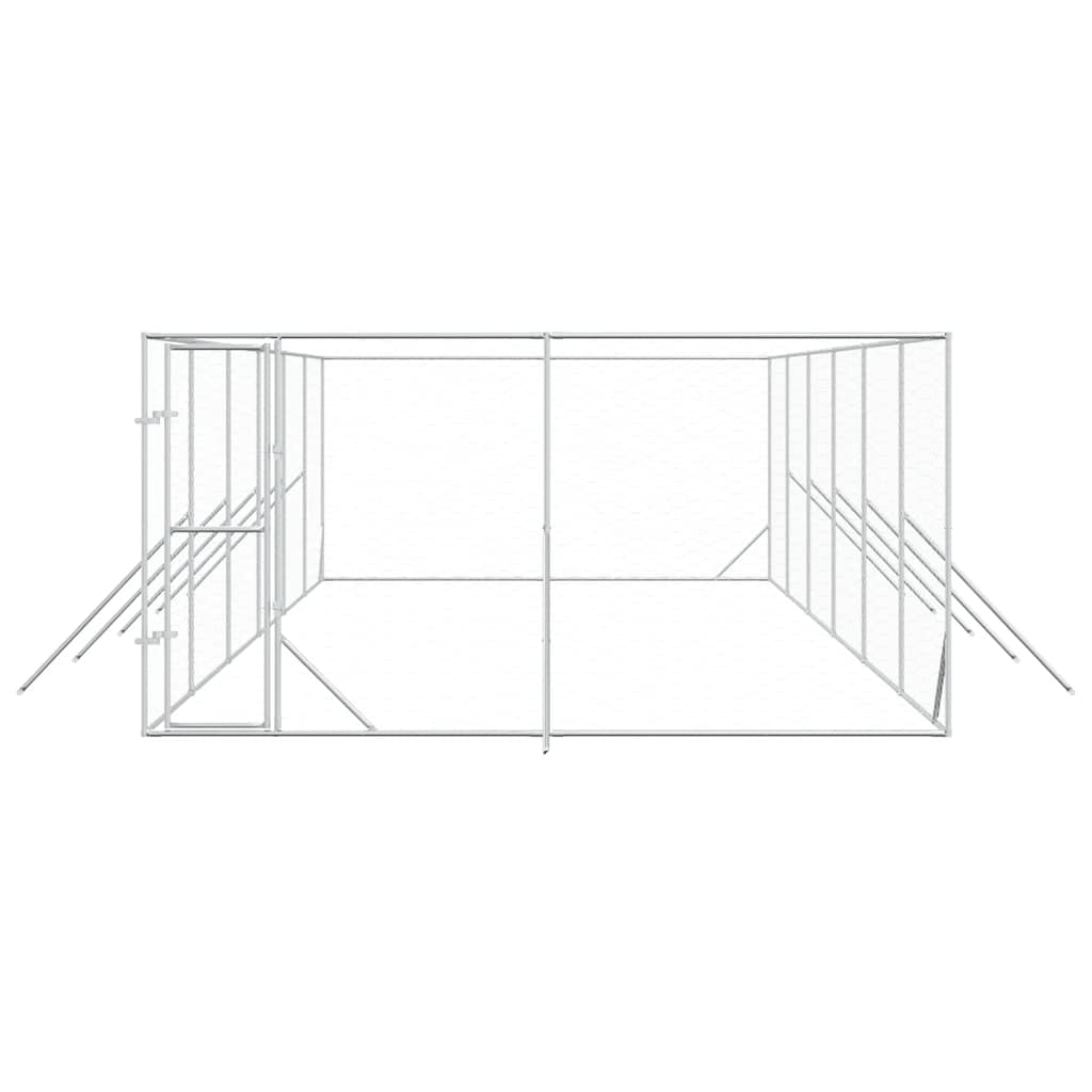 Outdoor-Hundezwinger Silbern 4x12x2 m Verzinkter Stahl